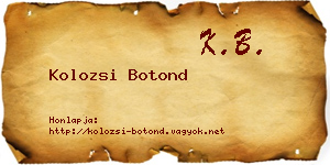 Kolozsi Botond névjegykártya