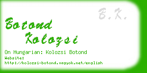 botond kolozsi business card